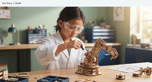 Child building a STEM robotics kit